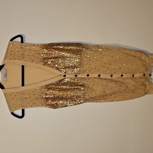 Blumarine Beige Sequin Embellished Sheer Sweater Vest – Silk Blend – I 42 D 36